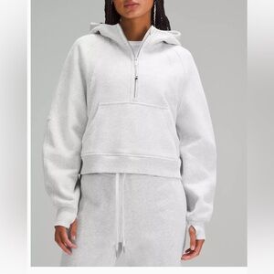 Scuba Oversized Half-Zip Hoodie in grey size: XS/S